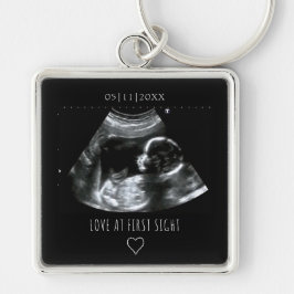 Llavero Sonograma foto regalo bebé ultrasonido negro
