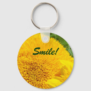 Llavero Sonríe, cadenas de claves Verano, girasoles amaril