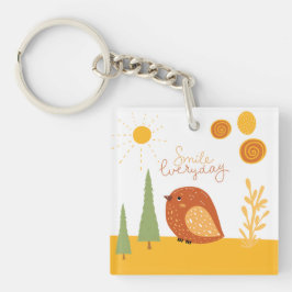 Llavero Sonríe todos los días Boho Bird Sunshine Cute