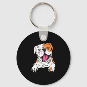 Llavero Sonriente Bulldog americano inglés cachorro perro