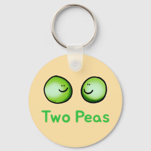 Llavero Sonriente Dos Peas Cute Arte De Amistad