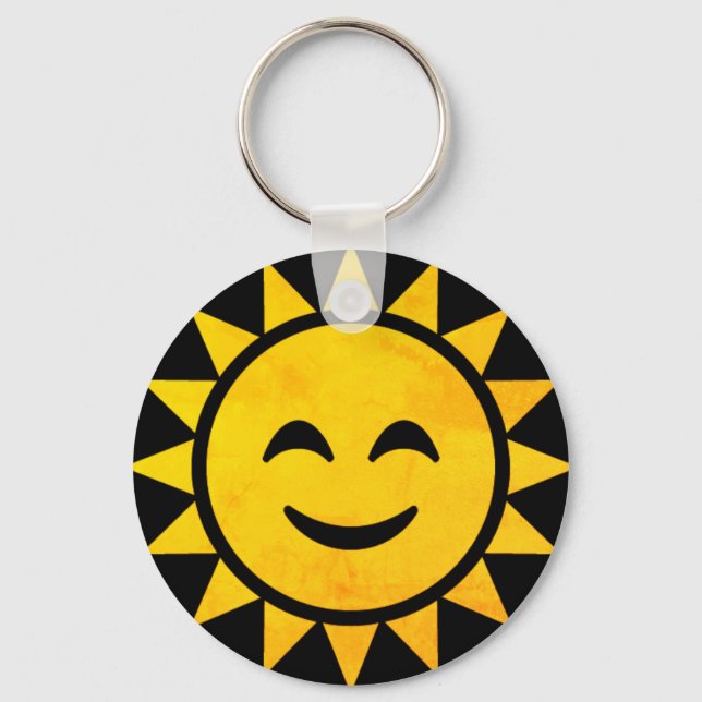 Llavero Sonriente Emoji solar (Anverso)