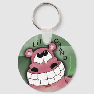 Llavero Sonriente Hippo-Rosa