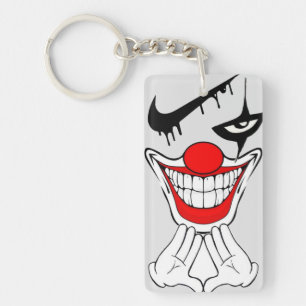 Llavero Sonriente Payaso Malvado Arte Gótico de Terror