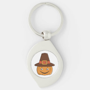 Llavero Sonrisa de calabaza de peregrino de Acción de Grac