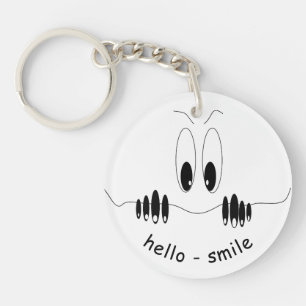 Llavero Sonrisa de Keychain con ojos divertidos - Texto Pe