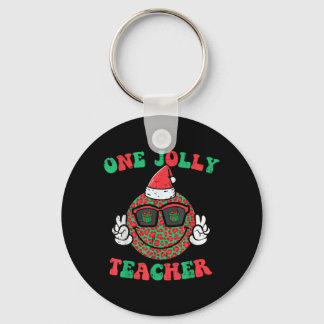 Llavero Sonrisa de Navidad Paz Alegre Profesor Retro Xmas