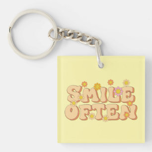 Llavero Sonrisa inspiradora a menudo Wordart Keychain