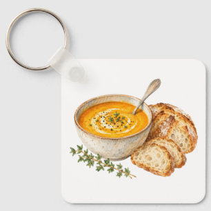 Llavero Sopa de Calabaza y Pan Crujiente