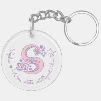 Llavero Sophia monogram letra S nombre y significado del l