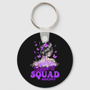Llavero Soporte Squad Messy Bun Mariposa Cinta Púrpura Ep