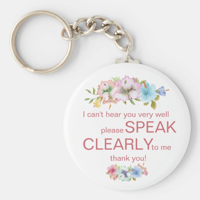 Llavero Sordera discreta difícil de oír hibiscos florales (Frente)