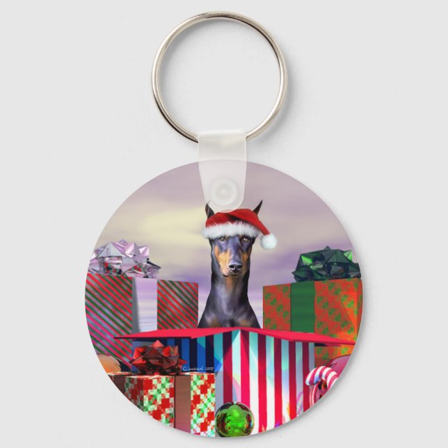 Llavero Sorpresa de los Navidades Doberman (Anverso)