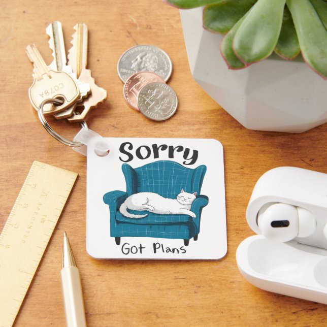 Llavero Sorry Got Plans Funny Cat Lover Gift  (Escritorio )