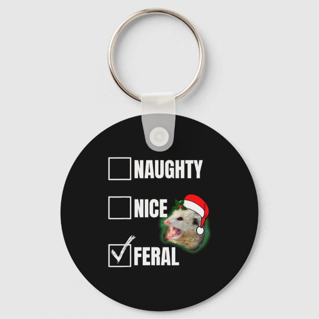 Llavero Sorry Santa I've Been Feral Funny Feral Christmas  (Anverso)