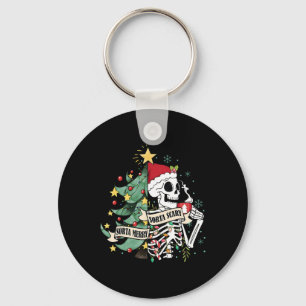 Llavero Sorta Merry Sorta Scary Skeleton Navidades de niev
