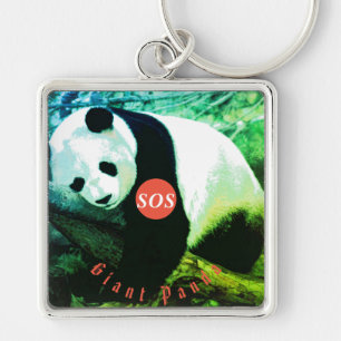 Llavero SOS Giant Panda Porte-clés carré premium - grand