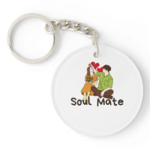 Soul Mate Acrylic Keychain - Romántico Couple Gift