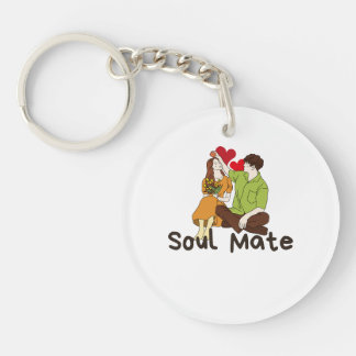 Llavero Soul Mate Acrylic Keychain - Romántico Couple Gift