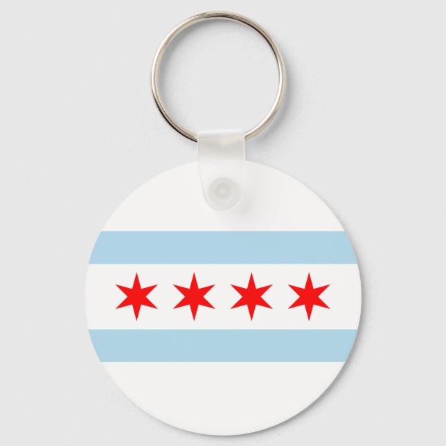 Llavero Souvenir de la bandera de Chicago (Anverso)