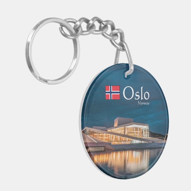 Llavero Souvenir de Noruega de Oslo (Frente Izquierda)