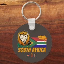 Llavero Souvenir de Safari con bandera de León de Sudáfric
