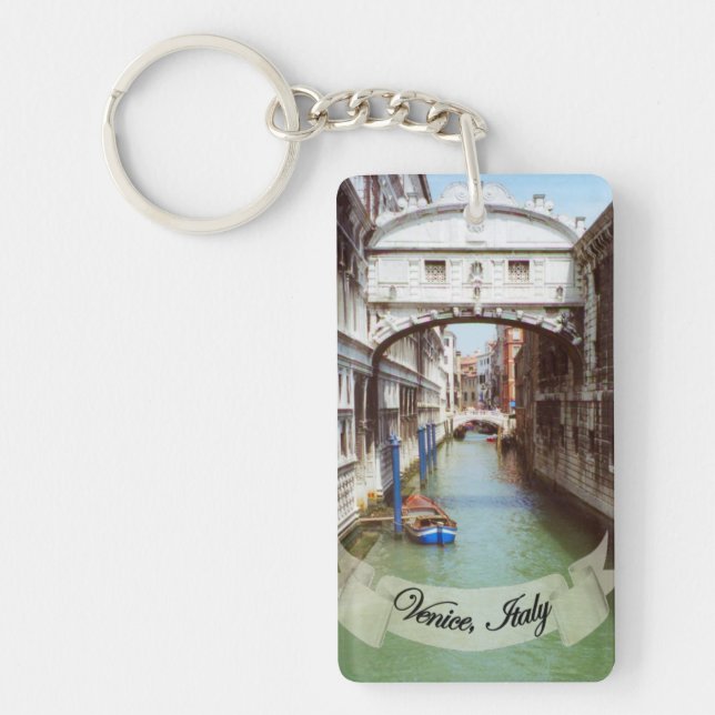 Llavero Souvenir del Puente de Sighs de Venecia Italia (Frente)