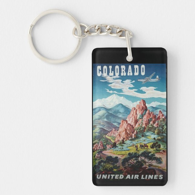 Llavero souvenirs de época de Colorado (Frente)