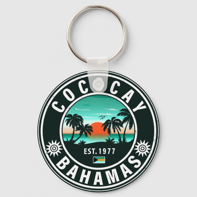 Llavero Souvenirs de época de las Bahamas Coco Cay Island  (Anverso)