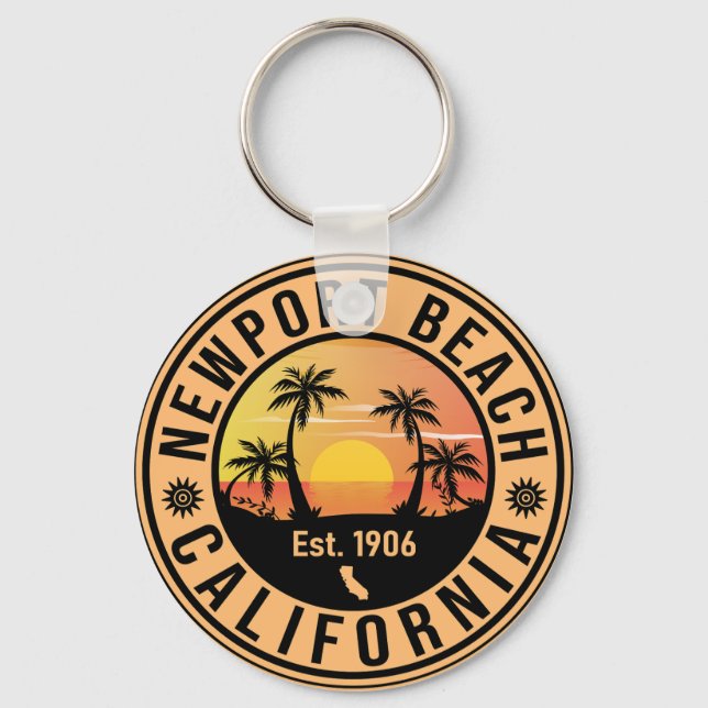 Llavero Souvenirs de época de Newport Beach California (Anverso)