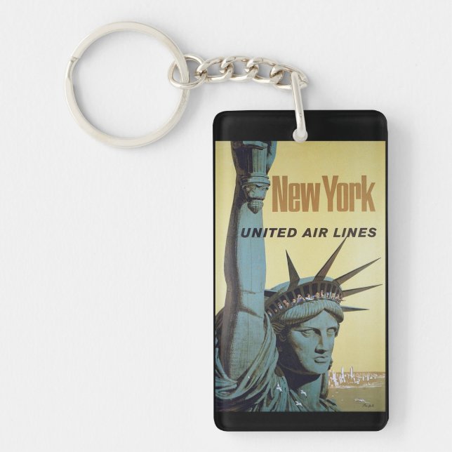 Llavero souvenirs de época de Nueva York (Frente)