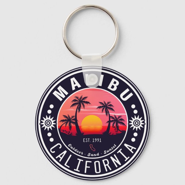 Llavero Souvenirs de palmeras de los años 60 de Malibu Ca  (Anverso)