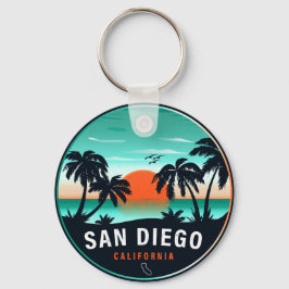 Llavero Souvenirs Retro Sunset de San Diego California de 