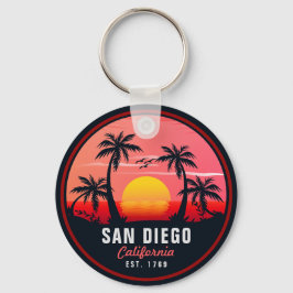 Llavero Souvenirs Retro Sunset de San Diego California de 