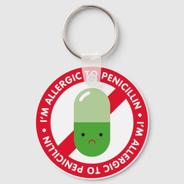 Llavero ¡Soy alérgica a la penicilina! Alergia a la penici (Anverso)