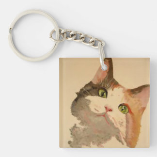 Llavero Soy All Oars: Retrato de gato de Calico