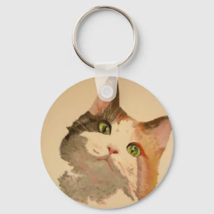 Llavero Soy All Oars: Retrato de gato de Calico