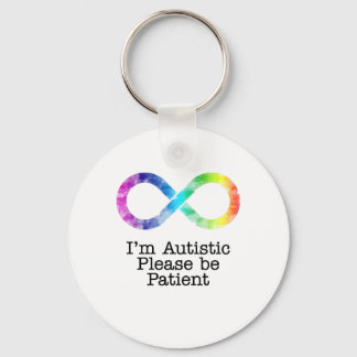 Llavero Soy autista, por favor sea paciente - acuarela