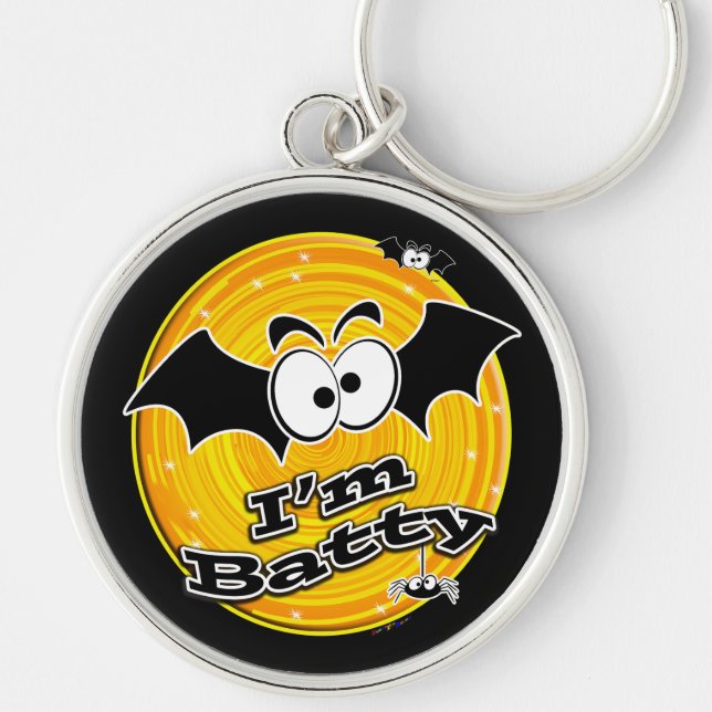 Llavero Soy Batty Naranja y Yellow Swirl (Frente)