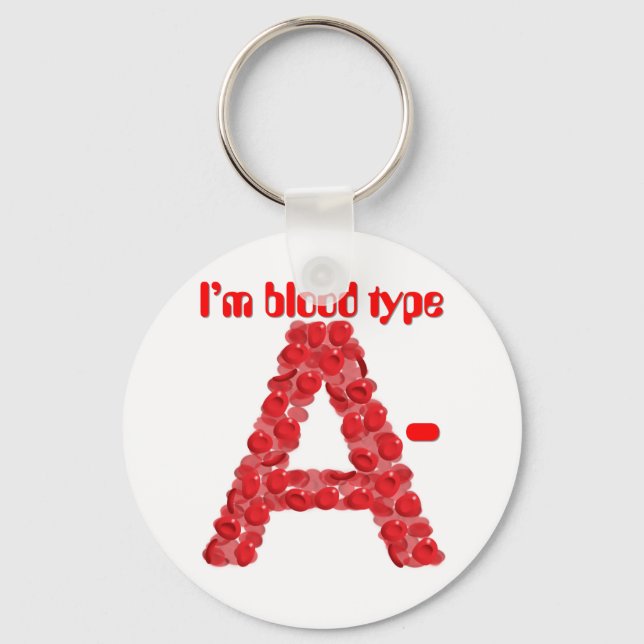 Llavero Soy del grupo sanguíneo A negativo (Anverso)