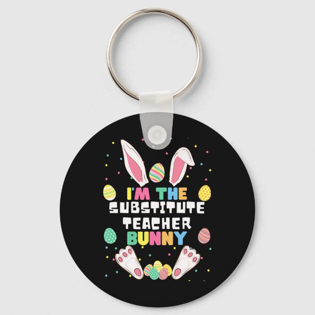 Llavero Soy el conejo divertido profesor sustituto Bunny P (Anverso)