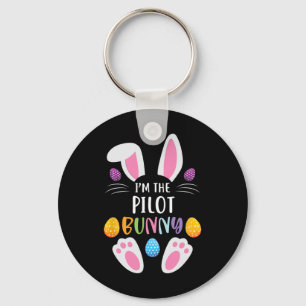 Llavero Soy el conejo piloto divertido día de Pascua