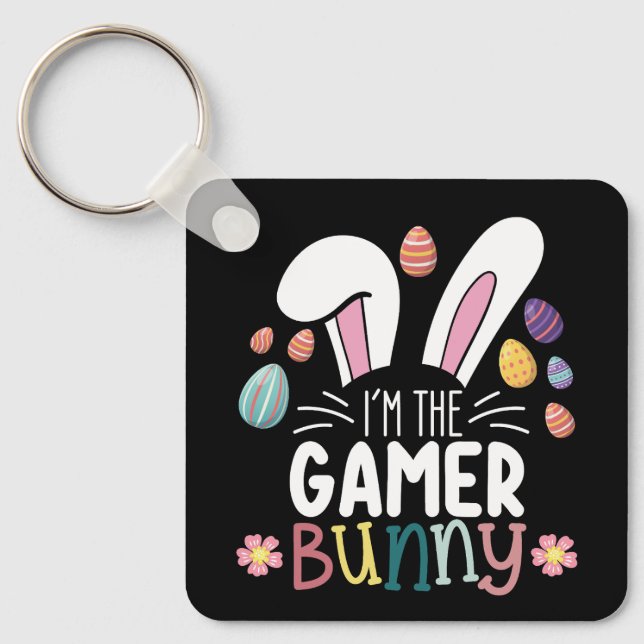 Llavero Soy el juego de pascua de gamer Bunny (Anverso)