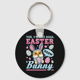 Llavero Soy el verdadero gato conejito de Pascua