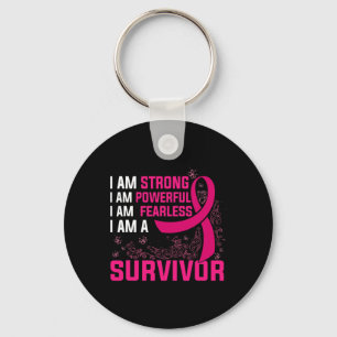 Llavero Soy Fuerte Poderoso Y Sin Miedo Cáncer De Mama Ros