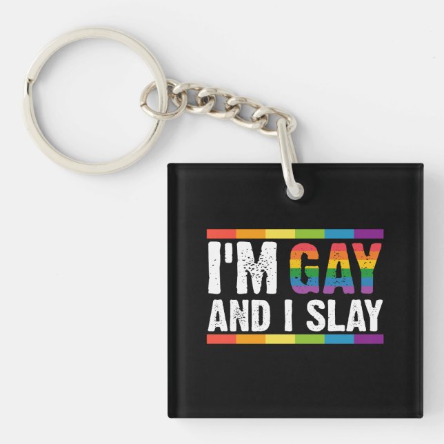 Llavero Soy gay y yo delato el orgullo gay LGBTQ (Frente)