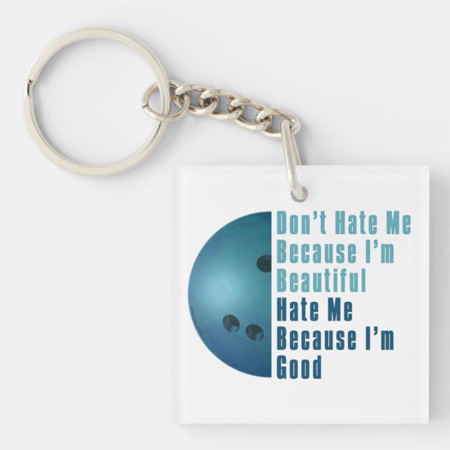 Llavero Soy Hermosa, Soy Buena Bola Azul (Frente)