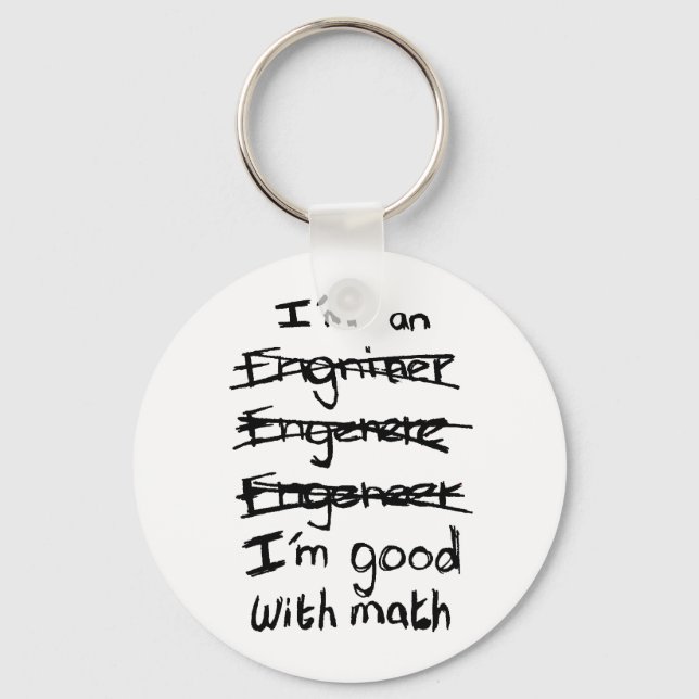 Llavero Soy ingeniero, soy bueno con Math Keychain (Anverso)