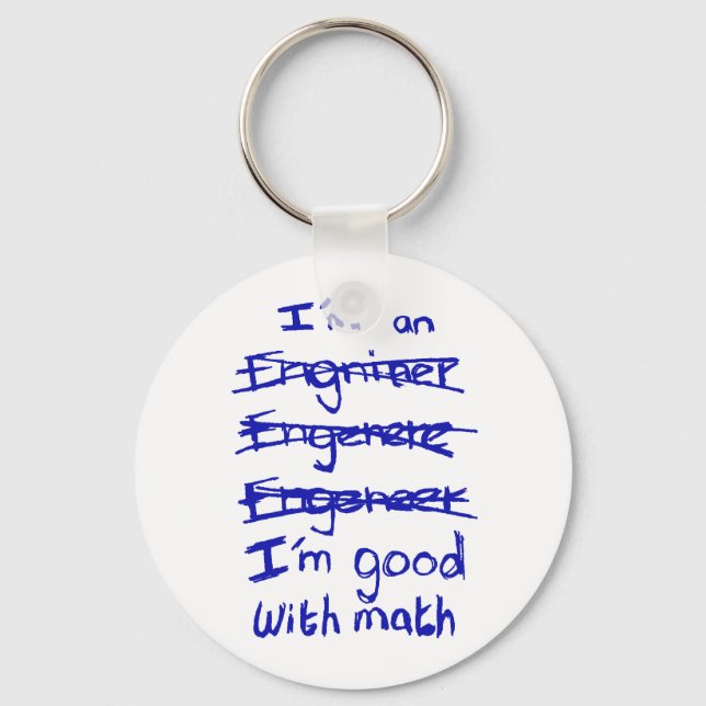 Llavero Soy ingeniero, soy bueno con Math Keychain (Anverso)