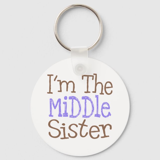 Llavero Soy la hermana media (púrpura) (Anverso)